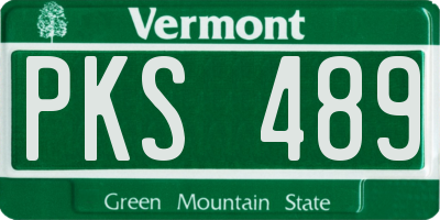 VT license plate PKS489