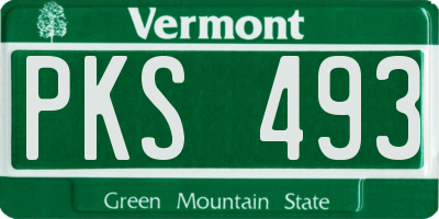 VT license plate PKS493