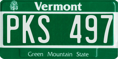 VT license plate PKS497