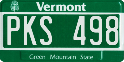 VT license plate PKS498