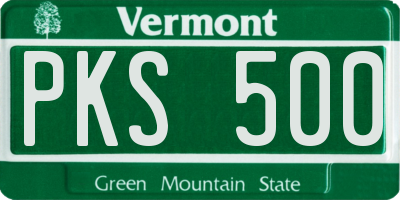 VT license plate PKS500