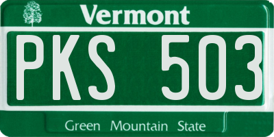 VT license plate PKS503