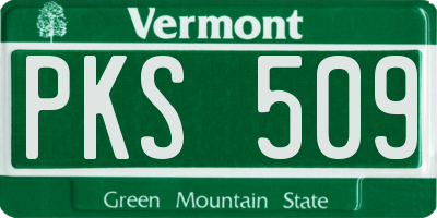 VT license plate PKS509
