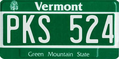 VT license plate PKS524