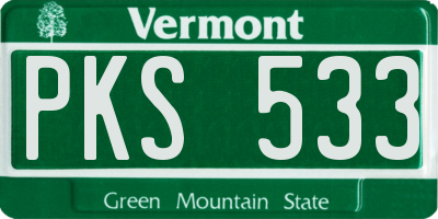 VT license plate PKS533