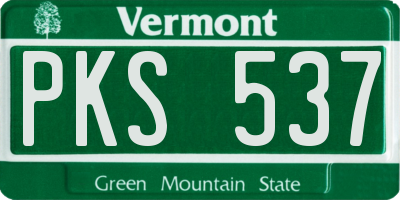 VT license plate PKS537