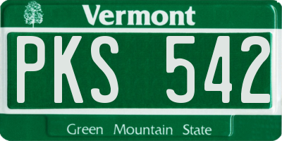 VT license plate PKS542
