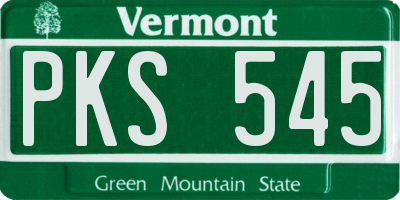 VT license plate PKS545