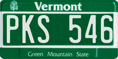 VT license plate PKS546