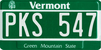 VT license plate PKS547