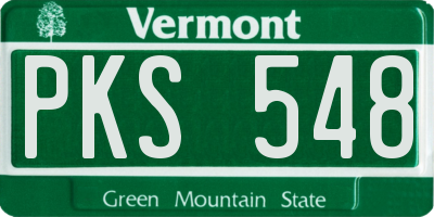VT license plate PKS548