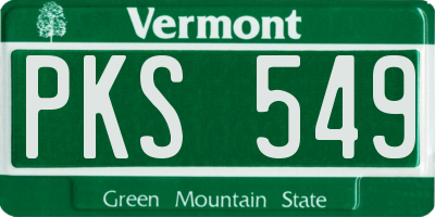 VT license plate PKS549