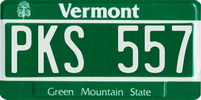 VT license plate PKS557