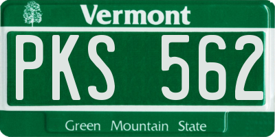 VT license plate PKS562