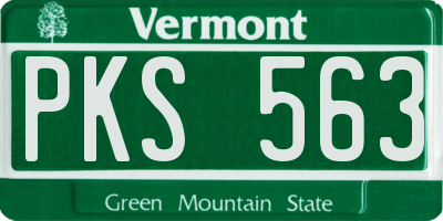 VT license plate PKS563