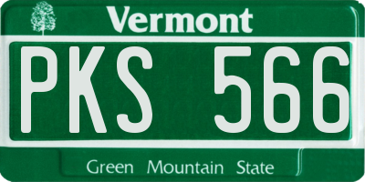 VT license plate PKS566