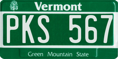 VT license plate PKS567