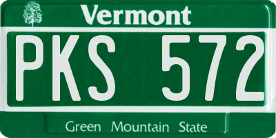 VT license plate PKS572