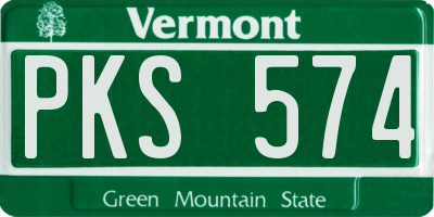 VT license plate PKS574