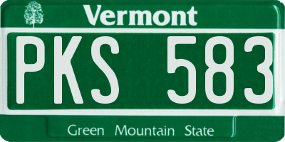 VT license plate PKS583