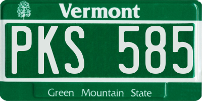 VT license plate PKS585