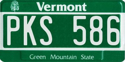 VT license plate PKS586