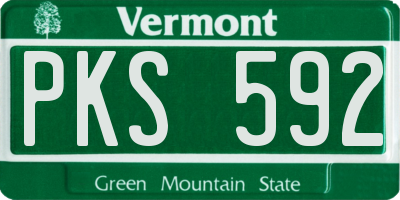 VT license plate PKS592