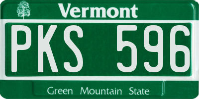 VT license plate PKS596
