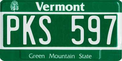 VT license plate PKS597