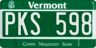 VT license plate PKS598