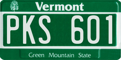 VT license plate PKS601