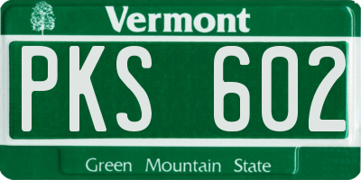 VT license plate PKS602