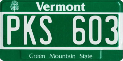 VT license plate PKS603