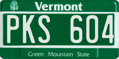 VT license plate PKS604