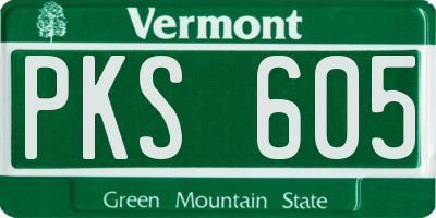 VT license plate PKS605