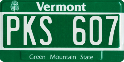 VT license plate PKS607