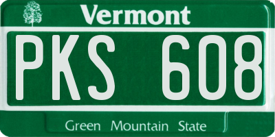 VT license plate PKS608