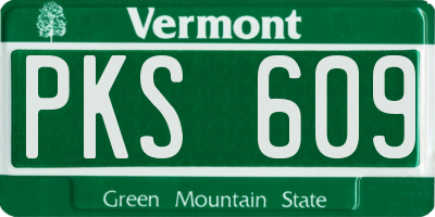 VT license plate PKS609