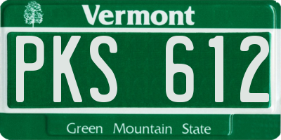 VT license plate PKS612