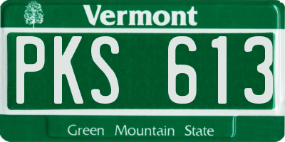 VT license plate PKS613
