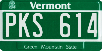 VT license plate PKS614