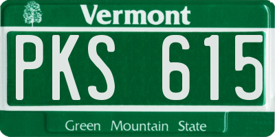 VT license plate PKS615