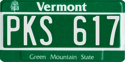 VT license plate PKS617