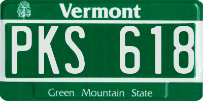 VT license plate PKS618