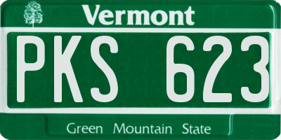 VT license plate PKS623
