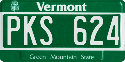 VT license plate PKS624