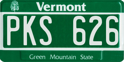 VT license plate PKS626
