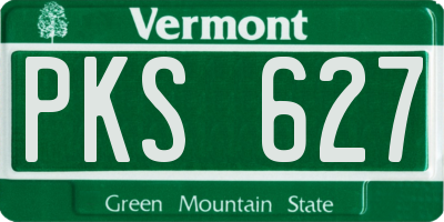 VT license plate PKS627
