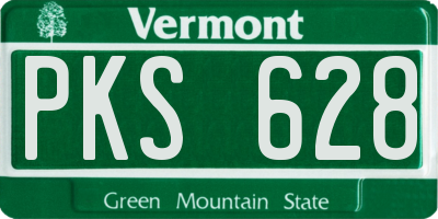 VT license plate PKS628