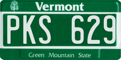VT license plate PKS629
